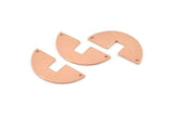 Semi Circle Charm, 10 Raw Copper Semi Circle Blanks, Geometric Blanks, Semi Circle Charms With 2 Holes (31x14x0.90mm) M587