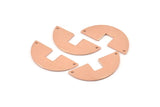 Semi Circle Charm, 10 Raw Copper Semi Circle Blanks, Geometric Blanks, Semi Circle Charms With 2 Holes (31x14x0.90mm) M587