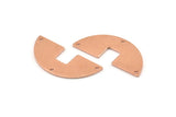 Semi Circle Charm, 10 Raw Copper Semi Circle Blanks, Geometric Blanks, Semi Circle Charms With 3 Holes (31x14x0.90mm) M589