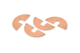 Semi Circle Charm, 10 Raw Copper Semi Circle Blanks, Geometric Blanks, Semi Circle Charms With 3 Holes (31x14x0.90mm) M589