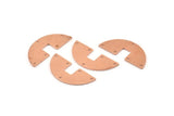 Semi Circle Charm, 10 Raw Copper Semi Circle Blanks, Geometric Blanks, Semi Circle Charms With 5 Holes (31x14x0.90mm) M592