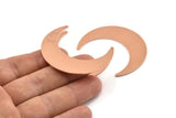 Copper Moon Blank, 4 Raw Copper Crescent Moon Stamping Blanks (50x15x0.90mm) M570