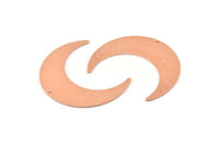 Bakır Ay Tılsımı, 1 Delikli 4 Ham Bakır Hilal Ay Tılsımı (50x15x0,90 mm) M572
