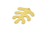 Brass Leaf Charm, 8 Textured Raw Brass Leaf Charms With 1 Hole, Findings (32x25x0.80mm) M482