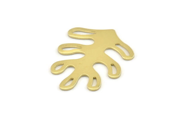 Brass Leaf, 10 Raw Brass, Leaf Blank, Leaf Charm, Stamping Blank, Leaf Findings (32x25x0.80mm) M485