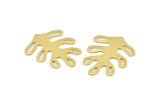 Brass Leaf, 10 Raw Brass, Leaf Blank, Leaf Charm, Stamping Blank, Leaf Findings (32x25x0.80mm) M485