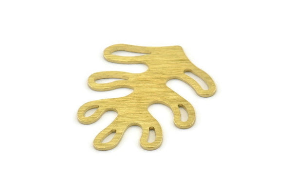 Brass Leaf, 10 Raw Brass, Textured Leaf, Leaf Blank, Leaf Charm, Stamping Blank, Leaf Findings (32x25x0.80mm) M486
