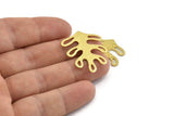 Brass Leaf, 10 Raw Brass, Textured Leaf, Leaf Blank, Leaf Charm, Stamping Blank, Leaf Findings (32x25x0.80mm) M486