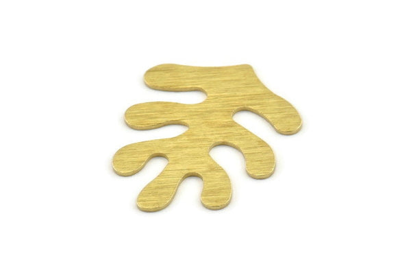 Brass Leaf, 8 Raw Brass, Textured Leaf, Leaf Blank, Leaf Charm, Stamping Blank, Leaf Findings (32x25x0.80mm) M488