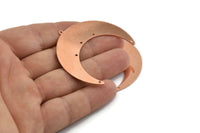Bakır Ay Tılsımı, 1 Döngü ve 5 Delikli 4 Ham Bakır Hilal Ay Tılsımı (50x15x1mm) M599