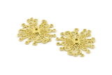 Brass Molecule Charm, 2 Raw Brass, Molecule Charms, Brass Pendants - Pad Size 4mm (33mm) N1395