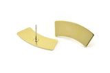 Brass Rectangle Earring, 8 Raw Brass Rectangle Stud Earrings (28x10x0.80mm) M081 A1614