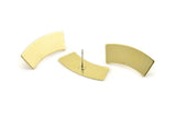 Brass Rectangle Earring, 8 Raw Brass Rectangle Stud Earrings (28x10x0.80mm) M081 A1614