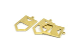 Pirinç Chevron Charm, 1 Döngülü 12 Ham Pirinç Ok Charm (27x15x0,80 mm) A1596