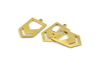 Brass Chevron Charm, 12 Raw Brass Arrow Charms With 1 Loop (27x15x0.80mm) A1600