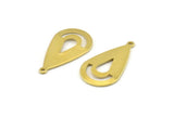 Brass Drop Charm, 12 Raw Brass Drop Charms With 1 Loop (28x16x0.80mm) A1603
