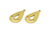 Brass Drop Charm, 12 Raw Brass Drop Charms With 1 Loop (28x16x0.80mm) A1603