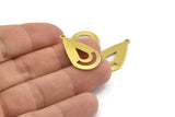 Brass Drop Charm, 12 Raw Brass Drop Charms With 1 Loop (28x16x0.80mm) A1603