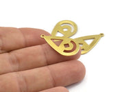 Brass Drop Charm, 12 Raw Brass Drop Charms With 1 Loop (28x16x0.80mm) A1605
