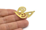 Brass Drop Charm, 12 Raw Brass Drop Charms With 1 Loop (28x16x0.80mm) A1605