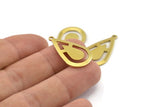 Brass Drop Charm, 12 Raw Brass Drop Charms With 1 Loop (28x16x0.80mm) A1606