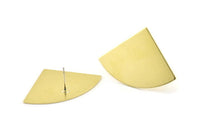 Brass Triangle Earring, 4 Raw Brass Fan Stud Earrings (40x28x0.80mm) M214 A1628