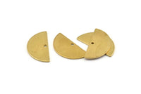 Semi Circle Pendant, 24 Raw Brass Semi Circle Blanks With 1 Hole (21x10x0.80mm) BS 1725