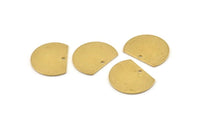 Semi Circle Pendant, 20 Raw Brass Semi Circle Blanks With 1 Hole (18.5x14.5x0.80mm) BS 1724