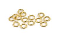 Gold Jump Ring, 100 Gold Tone Brass Jump Rings (9x1.2mm) A1008