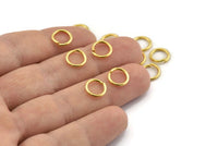 Gold Jump Ring, 100 Gold Tone Brass Jump Rings (9x1.2mm) A1008
