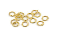 Gold Jump Ring, 50 Gold Tone Brass Jump Rings (10x1.2mm) A1080