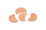 Copper Moon Blank, 12 Raw Copper Crescent Moon Stamping Blanks (13x8x0.70mm) M600