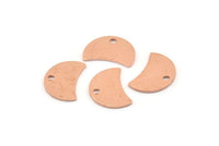 Copper Moon Charm, 12 Raw Copper Crescent Moon Charms With 1 Hole (13x8x0.70mm) M584