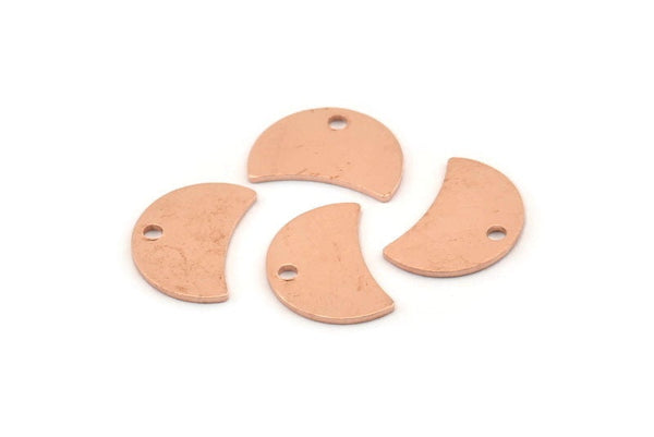 Bakır Ay Tılsımı, 1 Delikli 12 Ham Bakır Hilal Ay Tılsımı (13x8x0,70 mm) M584