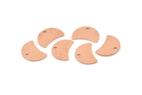 Copper Moon Charm, 12 Raw Copper Crescent Moon Charms With 1 Hole (13x8x0.70mm) M584