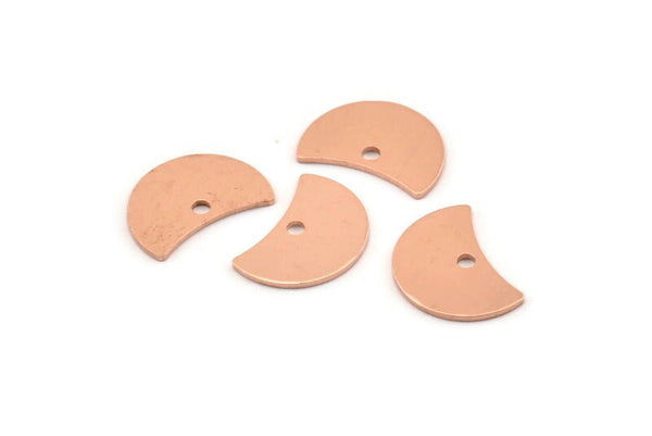 Bakır Ay Tılsımı, 1 Delikli 12 Ham Bakır Hilal Ay Tılsımı (13x8x0,70 mm) M581