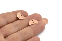Copper Moon Charm, 12 Raw Copper Crescent Moon Charms With 2 Holes, Connectors (13x8x0.70mm) M601