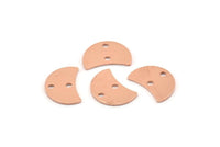 Copper Moon Charm, 12 Raw Copper Crescent Moon Charms With 2 Holes, Connectors (13x8x0.70mm) M601
