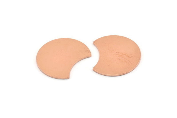 Copper Moon Blank, 12 Raw Copper Crescent Moon Stamping Blanks (20x15x0.70mm) M605