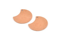 Bakır Ay Tılsımı, 1 Delikli 12 Ham Bakır Hilal Ay Tılsımı (20x15x0,70 mm) M610
