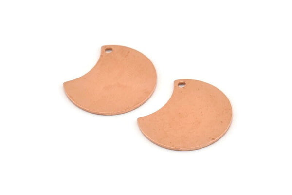 Bakır Ay Tılsımı, 1 Delikli 12 Ham Bakır Hilal Ay Tılsımı (20x15x0,70 mm) M610