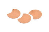 Bakır Ay Tılsımı, 1 Delikli 12 Ham Bakır Hilal Ay Tılsımı (20x15x0,70 mm) M610