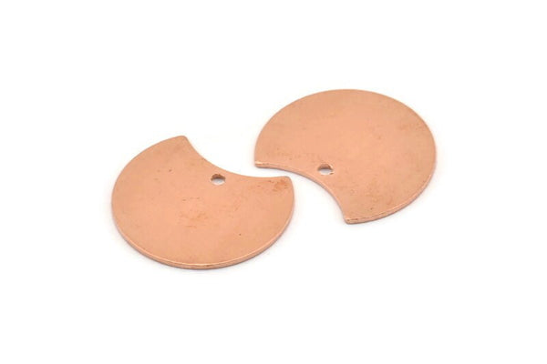 Bakır Ay Tılsımı, 1 Delikli 12 Ham Bakır Hilal Ay Tılsımı (20x15x0,70 mm) M611