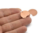 Copper Moon Charm, 12 Raw Copper Crescent Moon Charms With 3 Holes, Connectors (20x15x0.70mm) M609