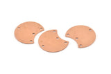 Copper Moon Charm, 12 Raw Copper Crescent Moon Charms With 4 Holes, Connectors (20x15x0.70mm) M612