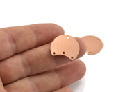 Copper Moon Charm, 12 Raw Copper Crescent Moon Charms With 4 Holes, Connectors (20x15x0.70mm) M612