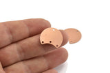 Copper Moon Charm, 12 Raw Copper Crescent Moon Charms With 4 Holes, Connectors (20x15x0.70mm) M612