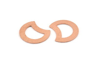 Copper Moon Blank, 12 Raw Copper Crescent Moon Stamping Blanks (20x15x0.70mm) M615