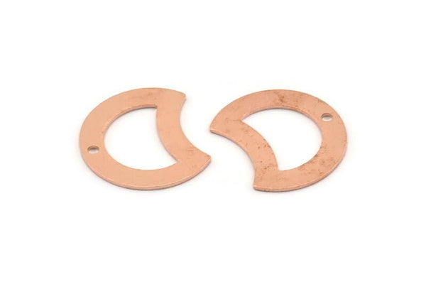 Bakır Ay Tılsımı, 1 Delikli 12 Ham Bakır Hilal Ay Tılsımı (20x15x0,70 mm) M616