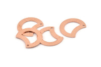 Bakır Ay Tılsımı, 1 Delikli 12 Ham Bakır Hilal Ay Tılsımı (20x15x0,70 mm) M618